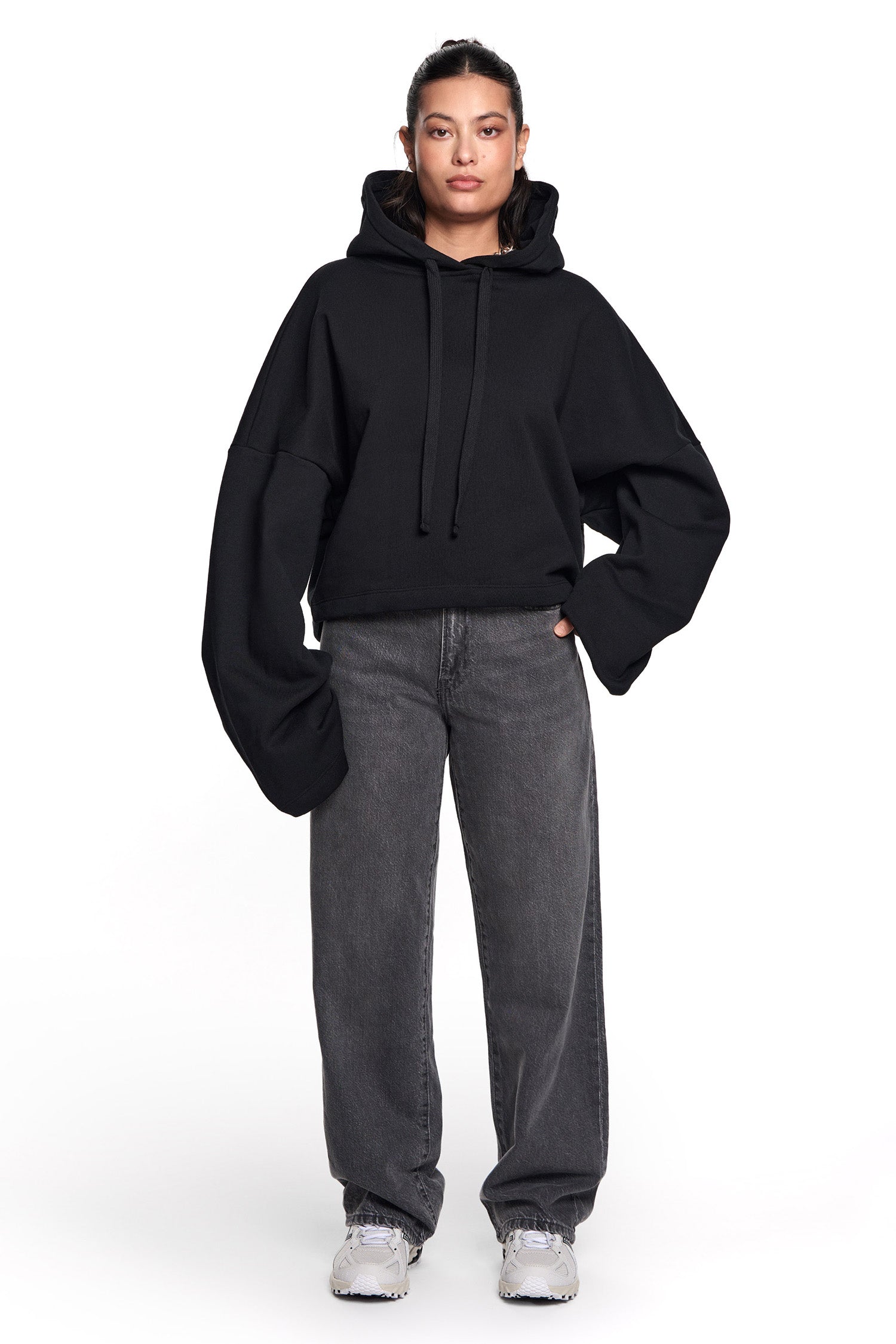 Hoodie with cheap wide sleeves