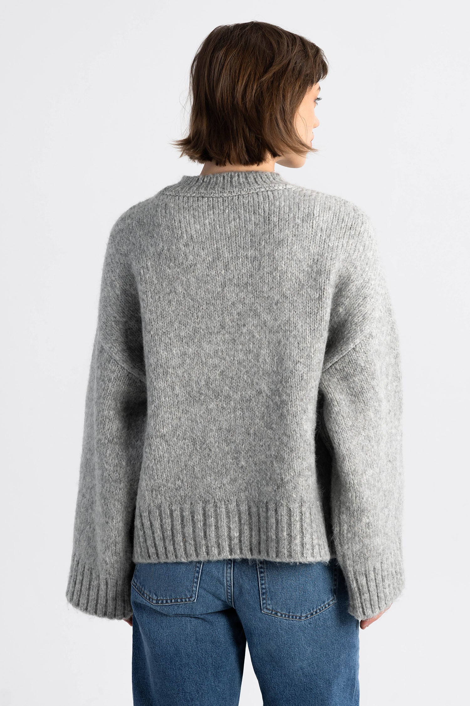 WIDE SLEEVE SWEATER GREY MELANGE LXA THE LABEL